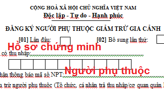 Hồ sơ chứng minh người phụ thuộc giảm trừ gia cảnh